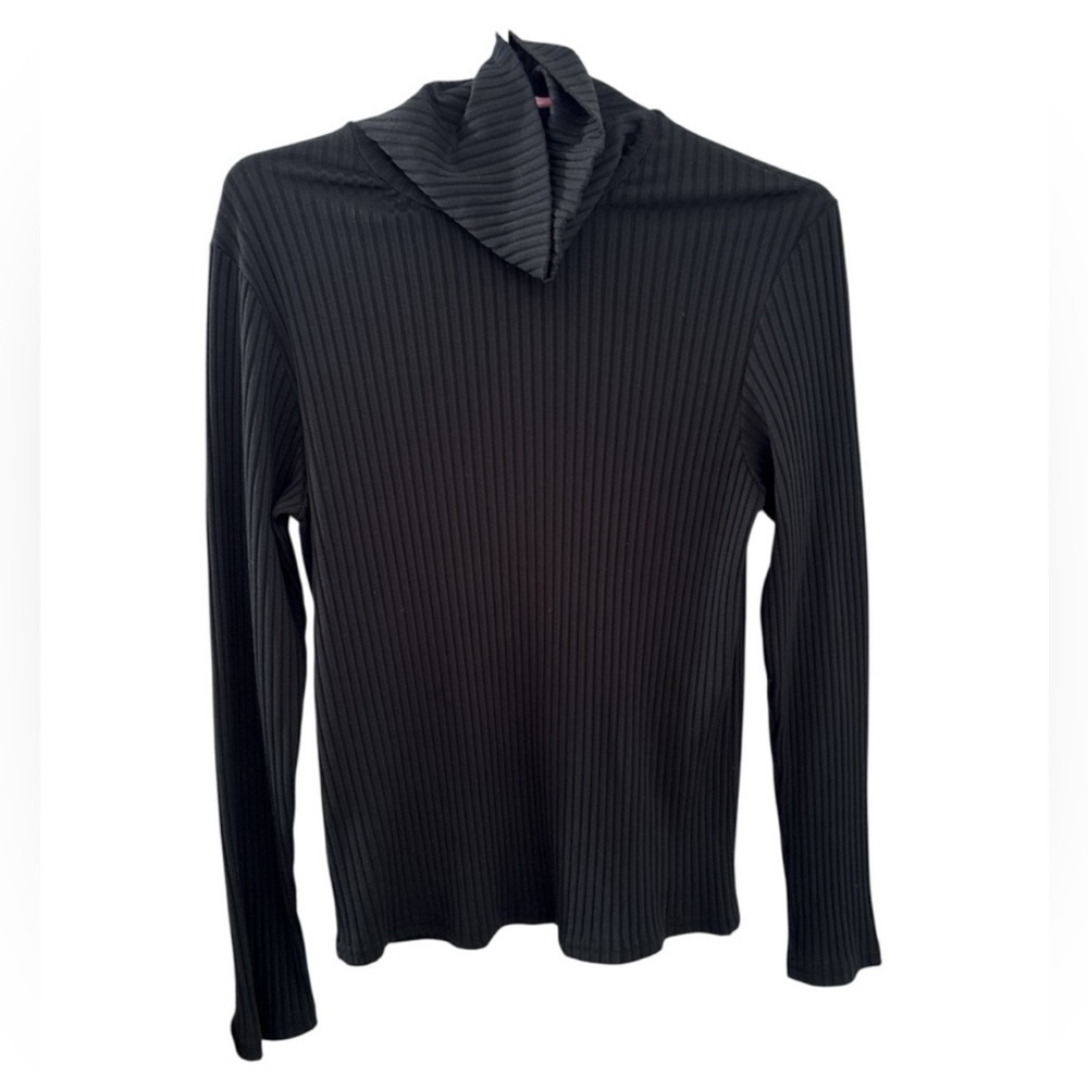 Vintage‎ 90’s Pretty Girl Y2K Black Ribbed Turtleneck Sweater Women’s Size XL